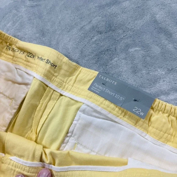 Talbots Women's Yellow Perfect Short 10.5" Inseam Sz 22W Cotton New With Tags - Picture 2 of 5
